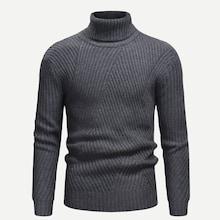 Romwe Men High Neck Solid Sweater