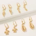 Romwe Shell Charm Drop Earrings 4pairs