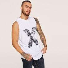Romwe Guys X Printed Hooded Tank Top
