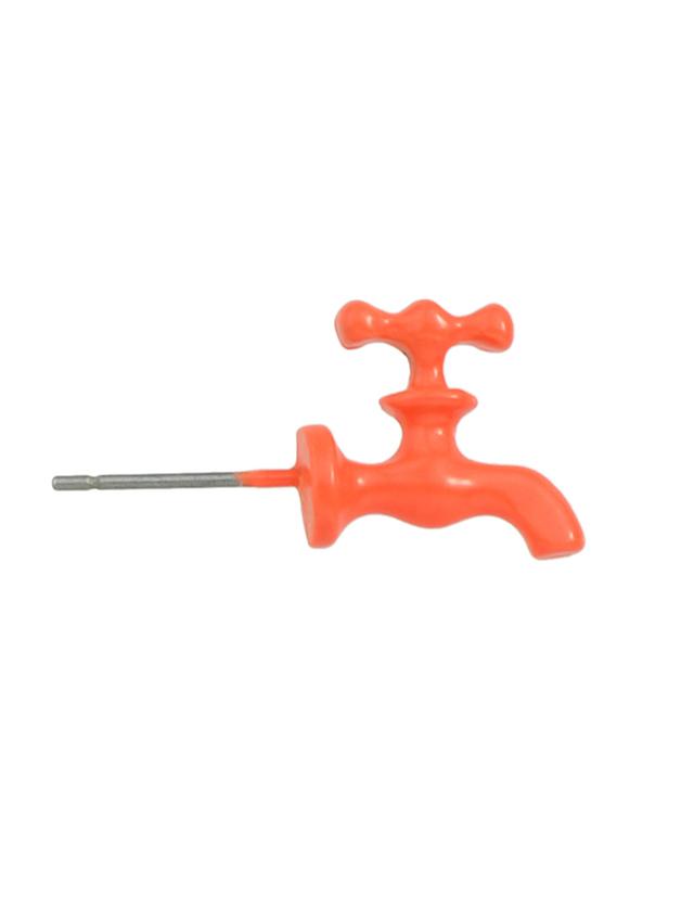 Romwe Orange Cute Water-tap Shape Candy Color Stud Earrings