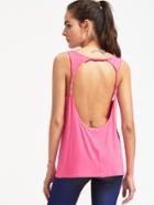 Romwe Open Back Tank Top With Dropped Armhole