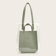 Romwe Clear Tote Bag With Inner Bag