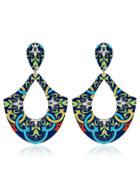 Romwe Tribal Pattern Drop Earrings