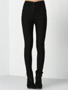 Romwe Single Breasted Thicken Skinny Pant