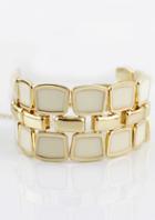 Romwe White Geometric Splice Bracelet