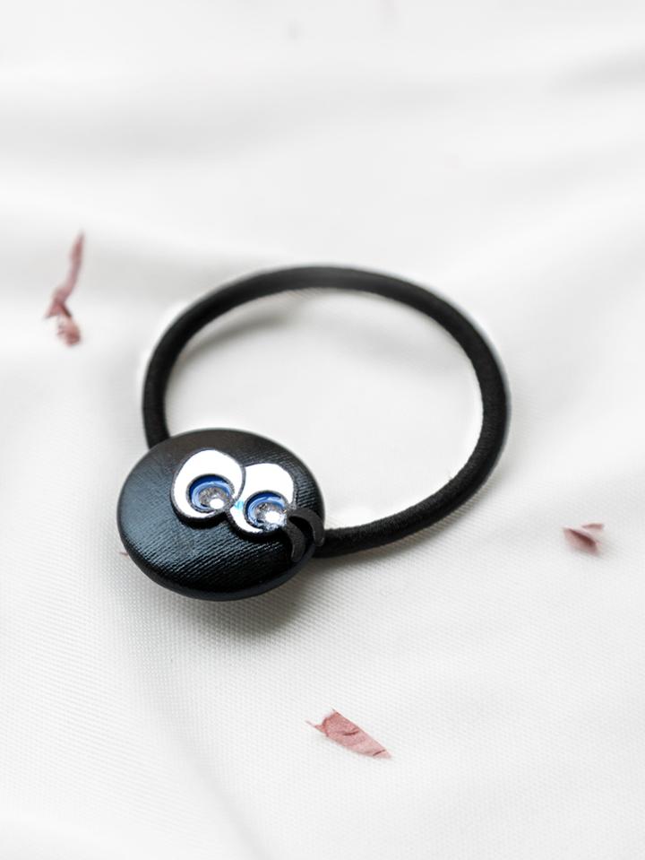 Romwe Black Eye Pattern Cute Hair Tie