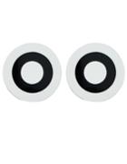 Romwe White Black Acrylic Big Round Statement Earrings
