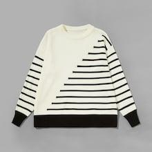 Romwe Men Contrast Striped Sweater