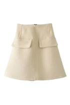 Romwe Unicolor Casual A-line Skirt