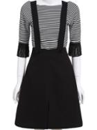 Romwe Black White Striped Tassel Top With Strap Skirt