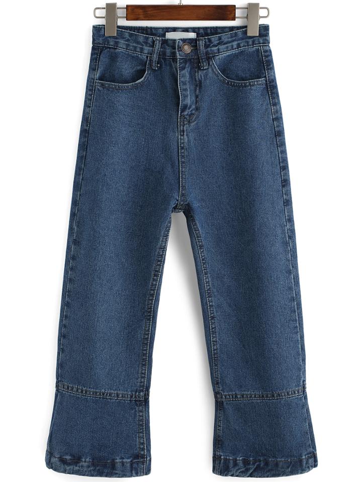Romwe High Waist Denim Loose Pant