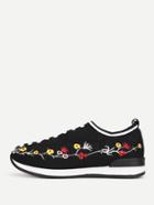 Romwe Calico Embroidery Knit Sneaker