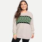 Romwe Plus Contrast Plaid Jumper