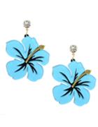 Romwe Blue Big Flower Earrings
