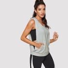 Romwe Low Side Pocket Front Hooded Tank