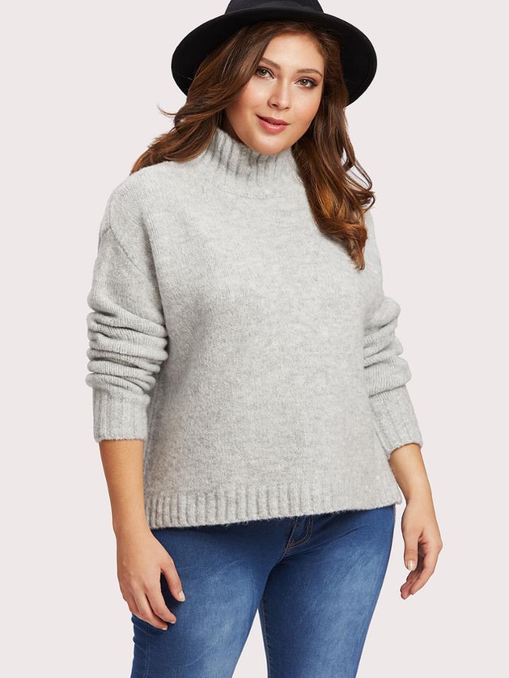 Romwe Stepped Hem Chenille Jumper
