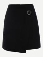 Romwe Black Zipper Wrap Skirt
