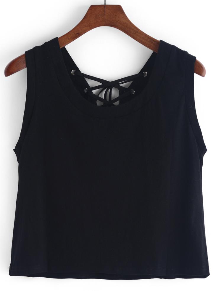 Romwe Bandage Crop Tank Top