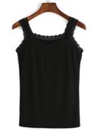 Romwe Straps Lace Insert Cami Top
