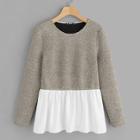 Romwe Color-block Pullover
