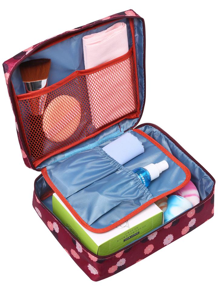 Romwe Flower Print Wash Bag