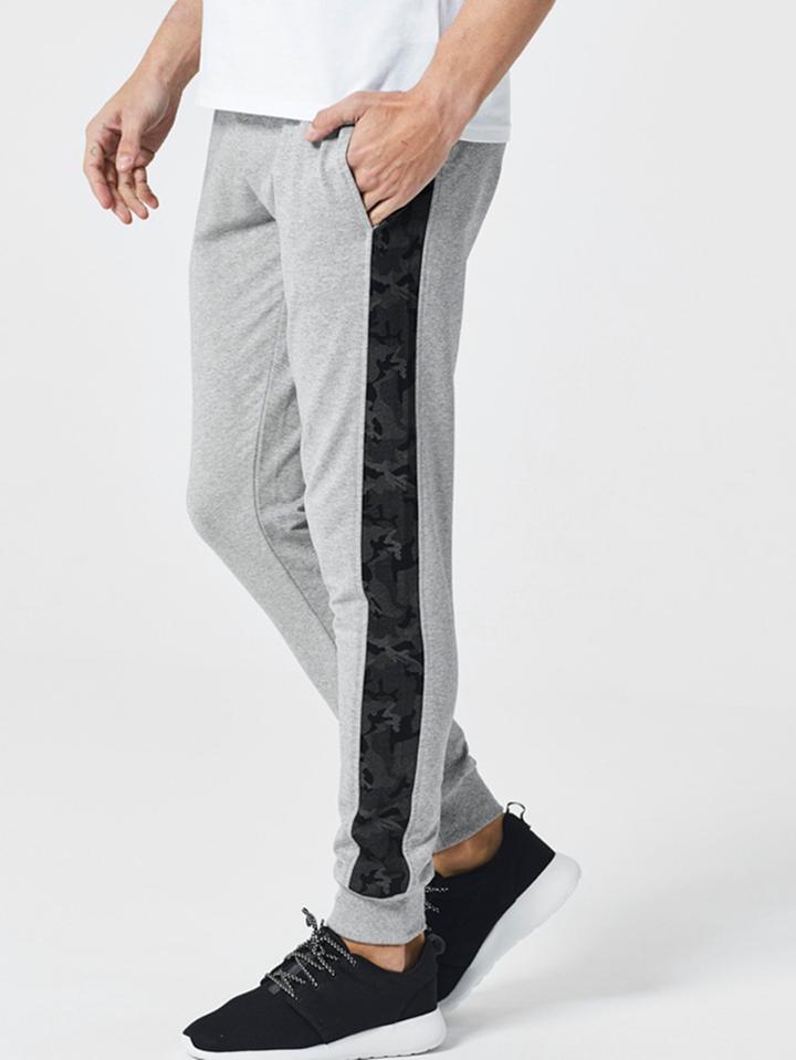 Romwe Men Camo Stripe Side Pockets Pants