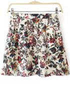 Romwe Floral Print Slim Skirt