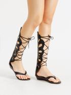Romwe Cut Out Design Criss Cross Gladiator Sandals