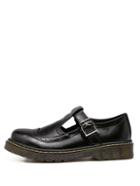 Romwe Black Vintage Round Toe Laser Buckle Shoes