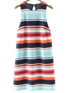 Romwe Multicolor Sleeveless Zipper Cut Out Backless Stripe Dress