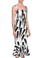 Romwe Black Spaghetti Strap Sleeveless Print Fishtail Dress