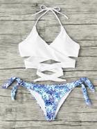 Romwe Jungle Print Mix & Match Wrap Bikini Set