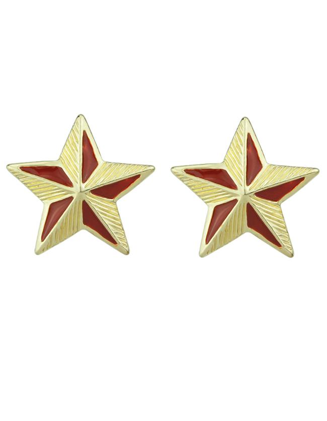 Romwe Beautiful Small Stud Red Star Earrings