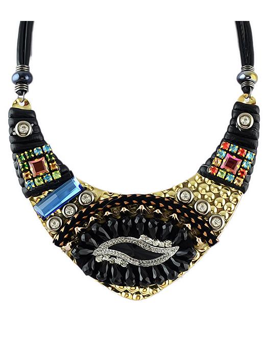 Romwe Multicolored Gemstone Ethnic Necklace