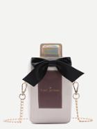 Romwe Apricot Pu Bow Perfume Crossbody Chain Bag