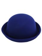 Romwe Blue Vintage Felt Bowler Hat