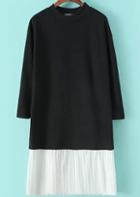 Romwe Colour-block Pleated Loose Dress