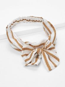 Romwe Striped Bow Tie Headband