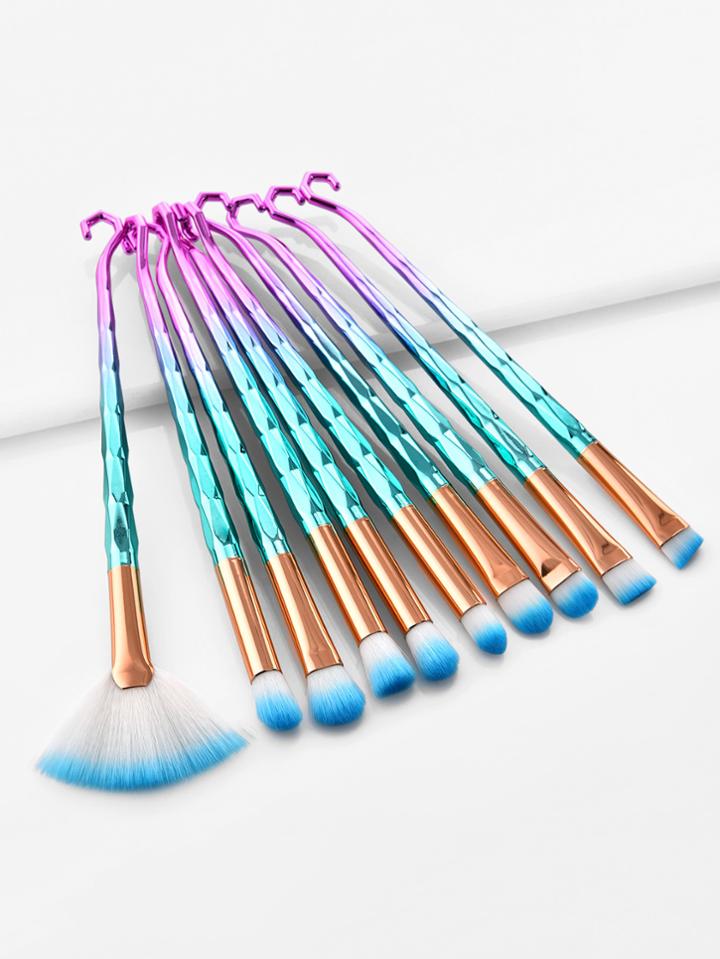 Romwe Ombre Diamond Shaped Handle Eye Brush 10pcs