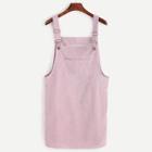 Romwe Front Pocket Corduroy Overall Dress
