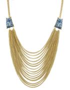 Romwe Blue Multi Chain Necklace For Women