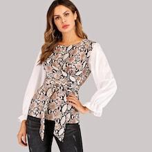 Romwe Snake Print Blouse