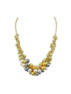 Romwe Colorful Simulated-pearl Necklace