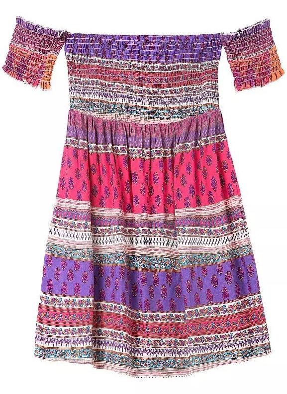Romwe Off The Shoulder Florals Vintage Print Dress