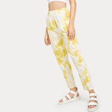 Romwe Tie Dye Elastic Waist Pants