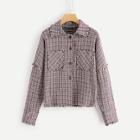 Romwe Single Breasted Frayed Coat