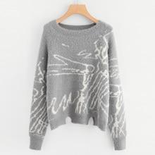 Romwe M-slit Hem Fuzzy Jumper