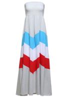 Romwe Color-block Shift Bandeau Dress