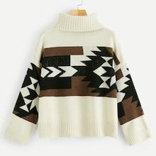 Romwe Graphic Print High Neck Sweater