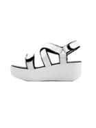 Romwe White Hook&loop Flatform Sandals